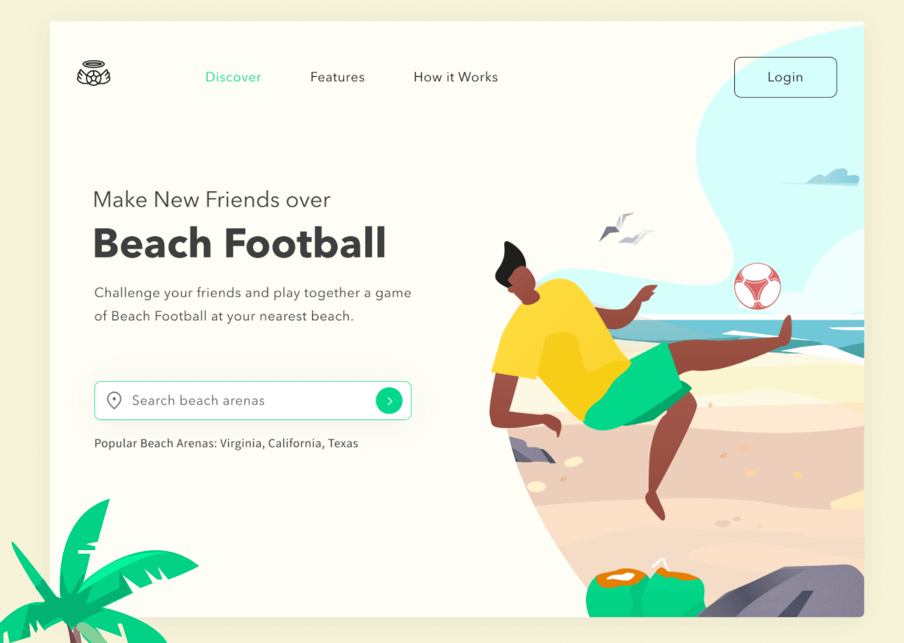 沙滩足球网页设计模板
