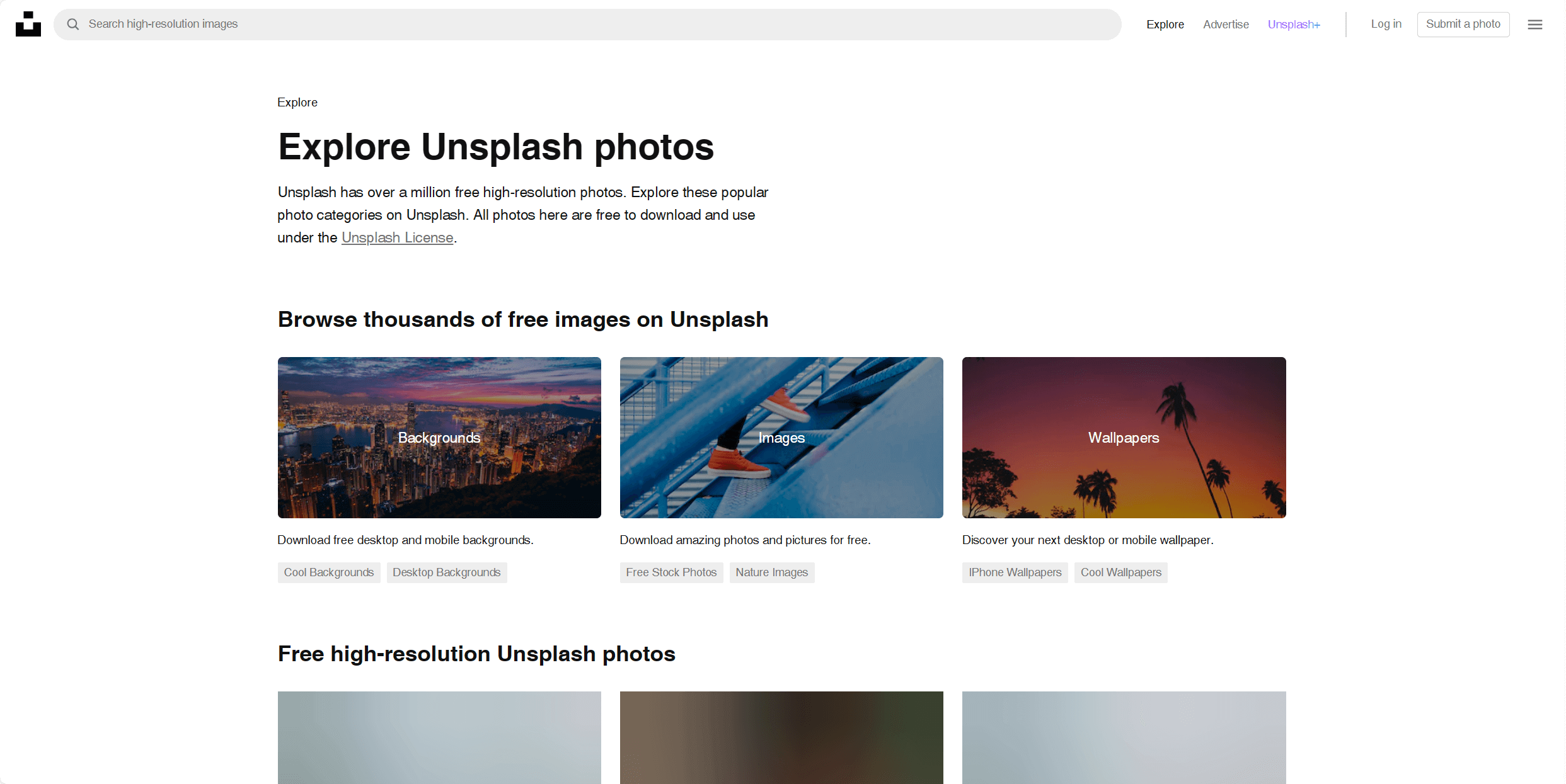 免费图片网站Unsplash