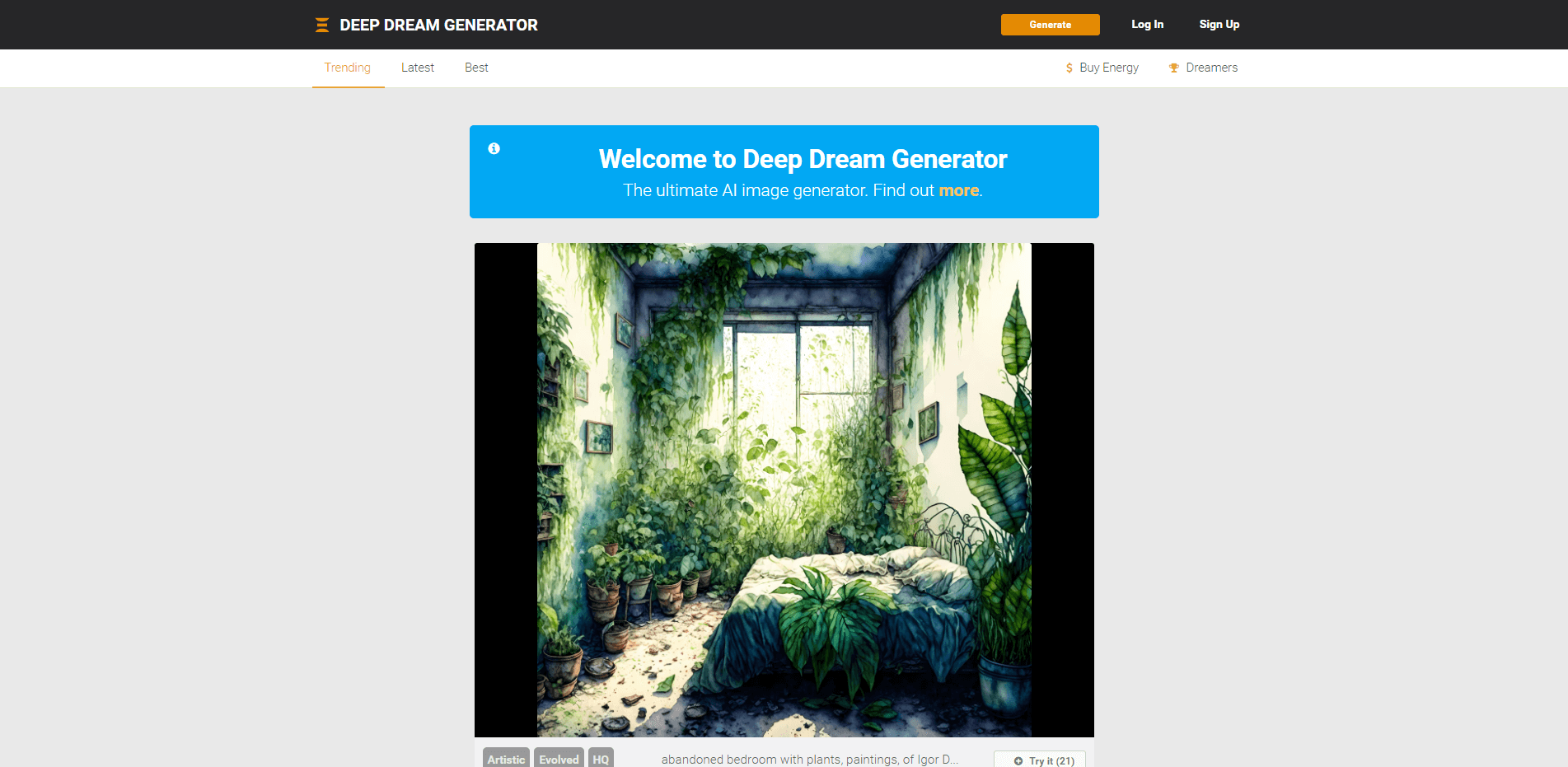 AI绘画软件DeepDream Generator