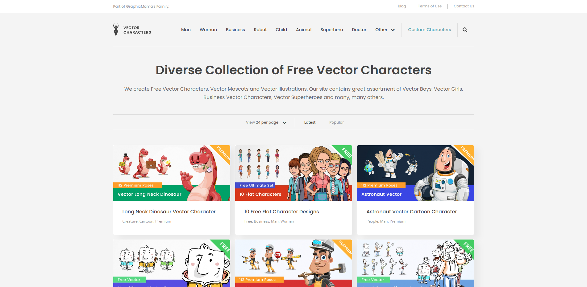 插画网站Vector Characters