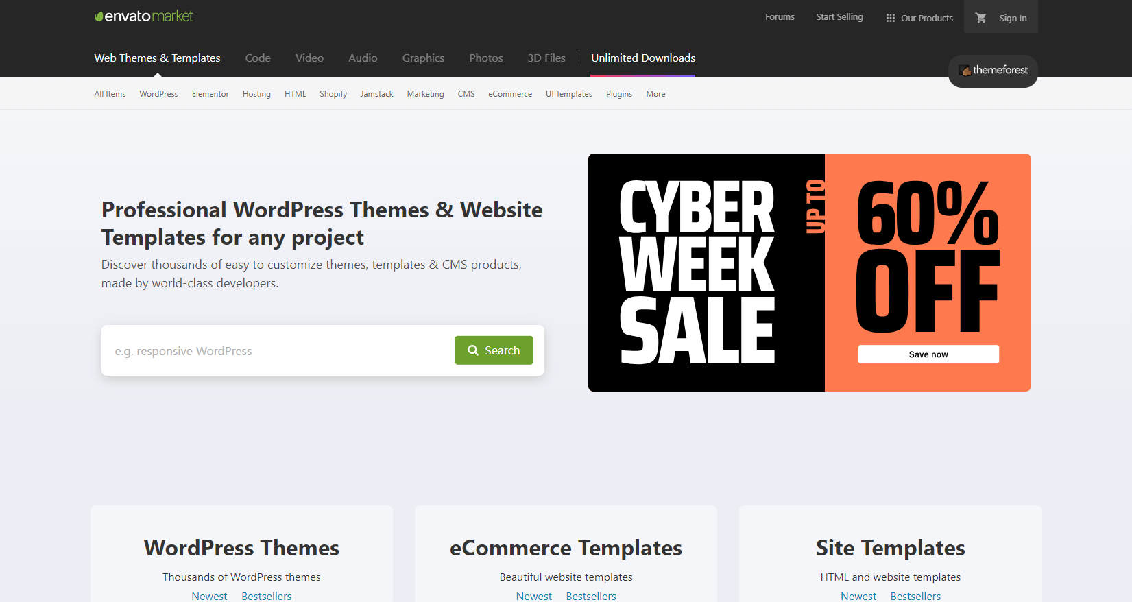 网页设计网站ThemeForest