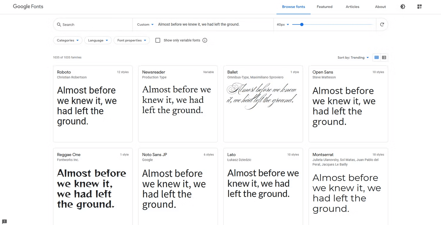 字体下载免费网站Google font