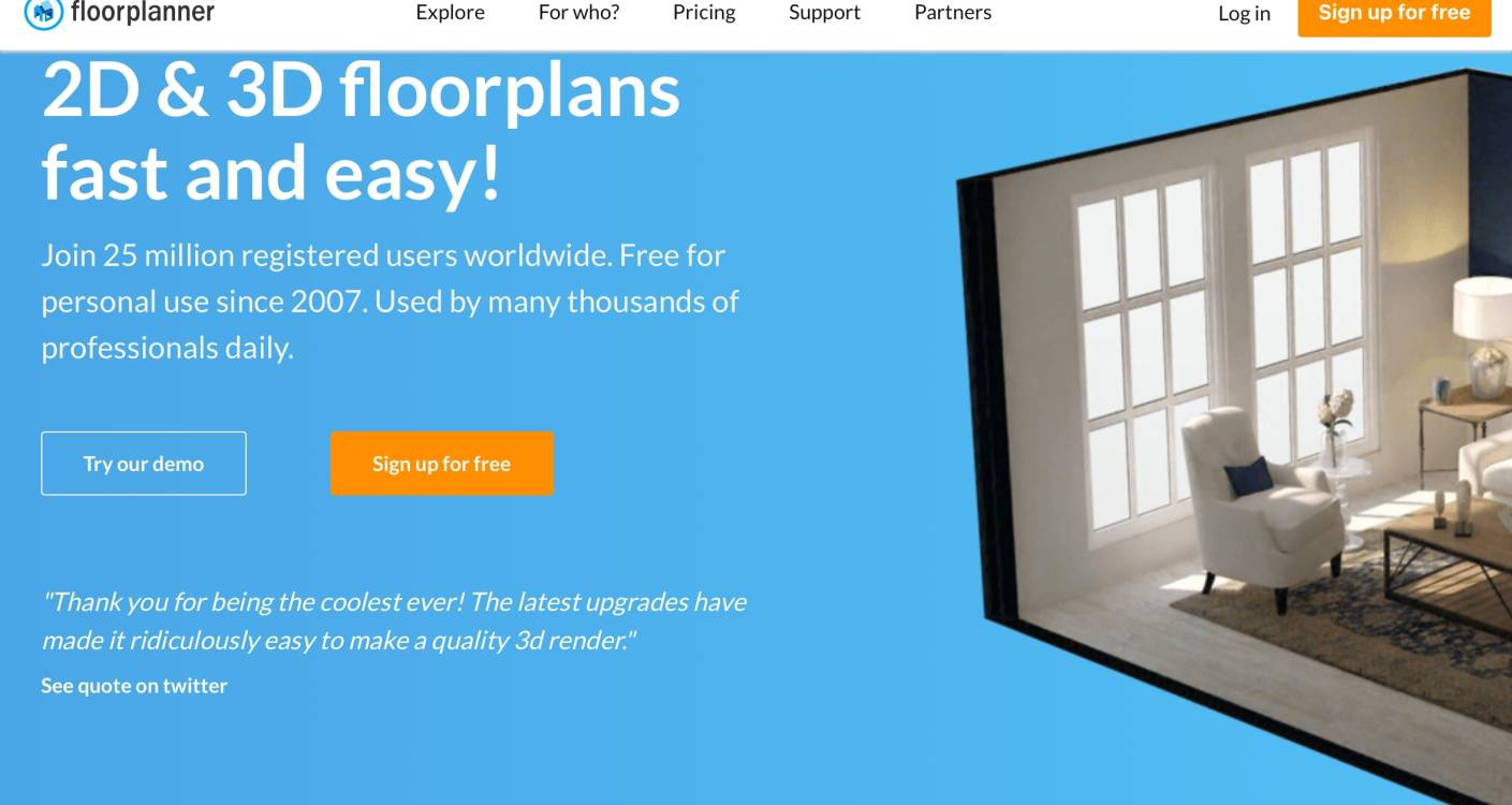 平面图设计软件Floorplanner