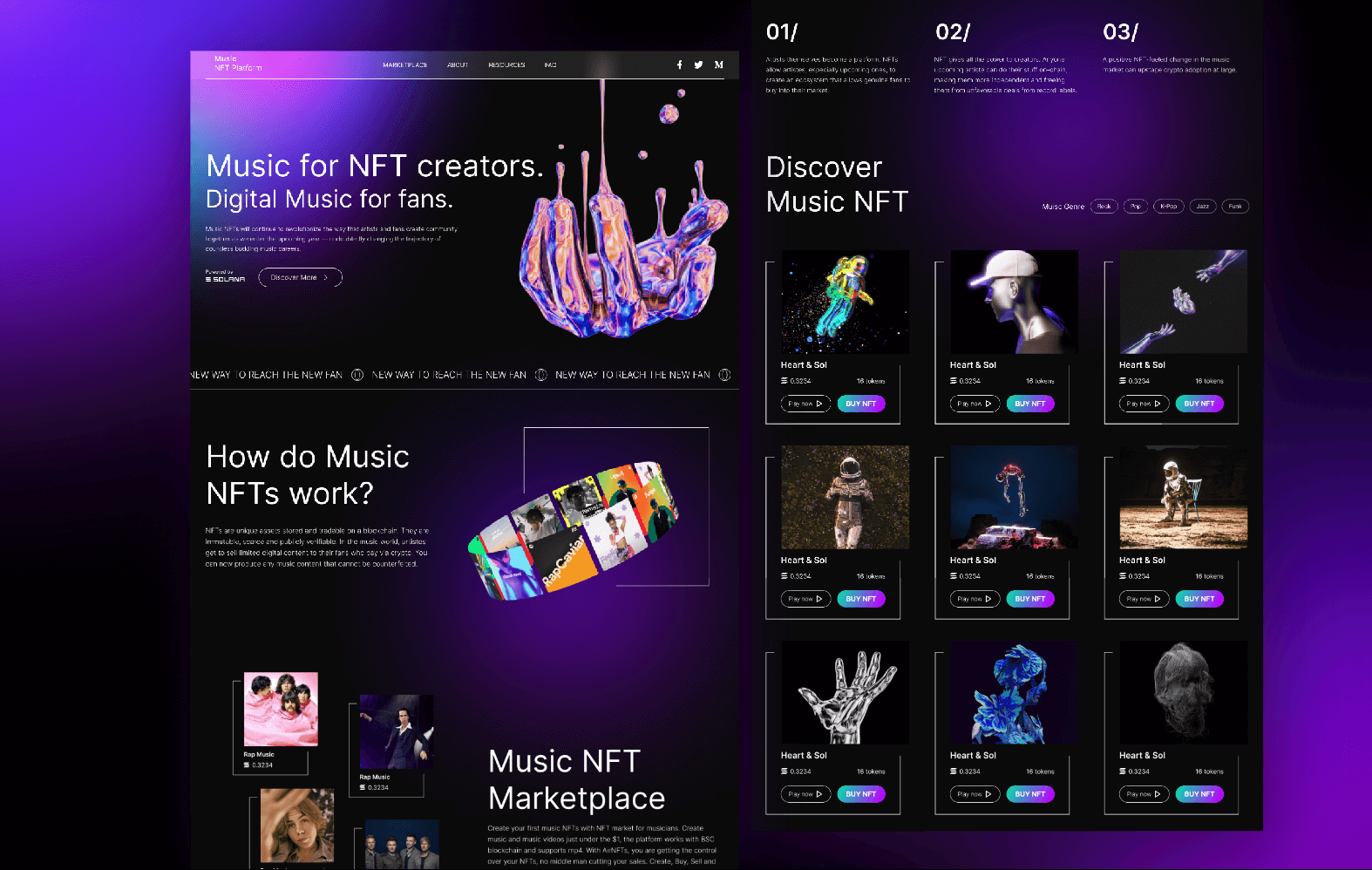 音乐NFT网页设计模板